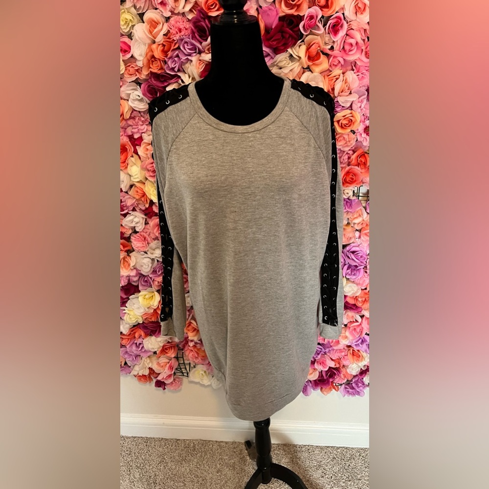 Stylish Gray Tie Sweater